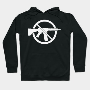 Gun Ban / Prohibition Sign (No Weapons / Peace / White) Hoodie